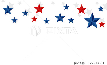 Independence Day Star Banner Template on White Background Independence Day Star Banner Template on White Background 127713331