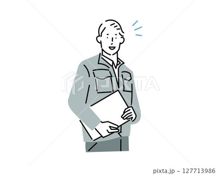 男性ー作業服を着た男ー工業系ビジネスイラスト素材 127713986