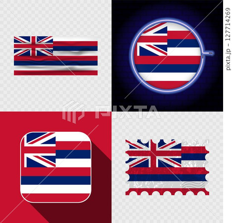 Creative Hawaii Flag Icon Set Collection. Creative Hawaii Flag Icon Set Collection. 127714269