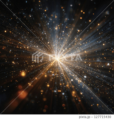 金色のパーティクルライト　AI画像 127715430