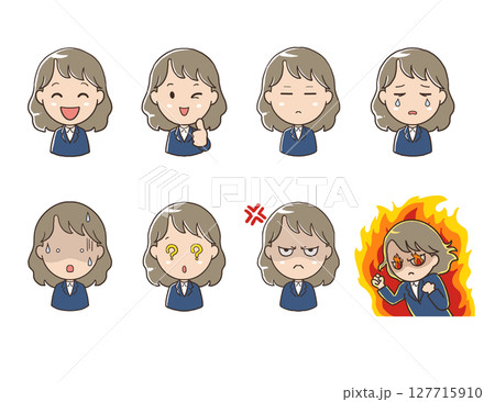 うちのフレッシュ女子社員全身表情爆発セット 127715910