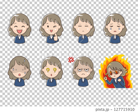 うちのフレッシュ女子社員全身表情爆発セット 127715910