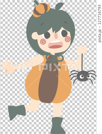 happy halloween holiday festival with boy wearing pumpkin costume , flat png illustration cartoon character costume design happy halloween holiday festival with boy wearing pumpkin costume , flat png illustration cartoon character costume design 127716793