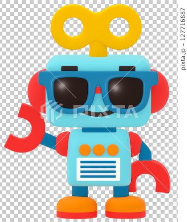 サングラスをしている可愛いロボット 127716887