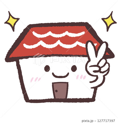 ニッコリする家のイラスト 127717397