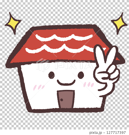 ニッコリする家のイラスト 127717397