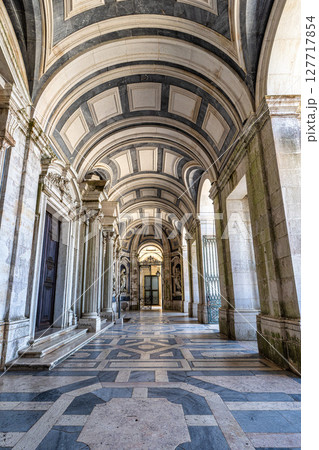Mafra, Portugal - Apr 11, 2025: Interior of the Mafra National Palace at Mafra, Portugal. Mafra, Portugal - Apr 11, 2025: Interior of the Mafra National Palace at Mafra, Portugal. 127717854