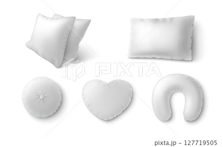 White pillow and cushion 3d set White pillow and cushion 3d set 127719505