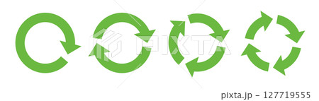 イラスト素材：サイクル図　サイクル矢印　set of recycling icons. 127719555
