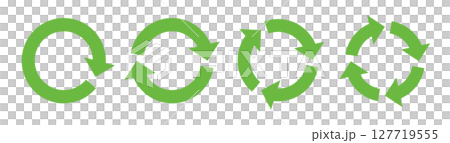 イラスト素材：サイクル図　サイクル矢印　set of recycling icons. 127719555