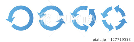 イラスト素材:サイクル図 サイクル矢印 set of recycling icons. イラスト素材:サイクル図 サイクル矢印 set of recycling icons. 127719558