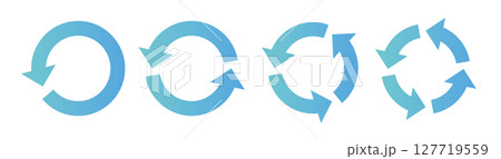 イラスト素材:サイクル図 サイクル矢印 set of recycling icons. イラスト素材:サイクル図 サイクル矢印 set of recycling icons. 127719559