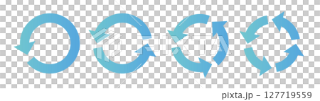 イラスト素材:サイクル図 サイクル矢印 set of recycling icons. イラスト素材:サイクル図 サイクル矢印 set of recycling icons. 127719559