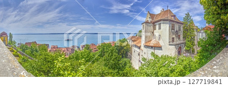 Castle courtyard in Meersburg old town Germany Castle courtyard in Meersburg old town Germany 127719841