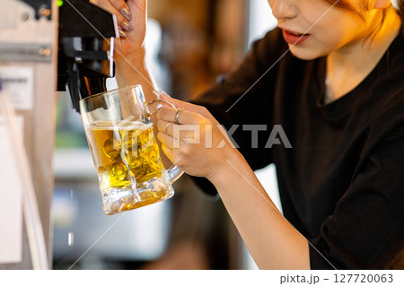 居酒屋で働く女性 居酒屋で働く女性 127720063