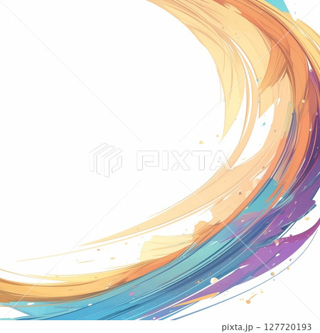 柔らかな曲線が描く洗練されたカラフル抽象アート 127720193