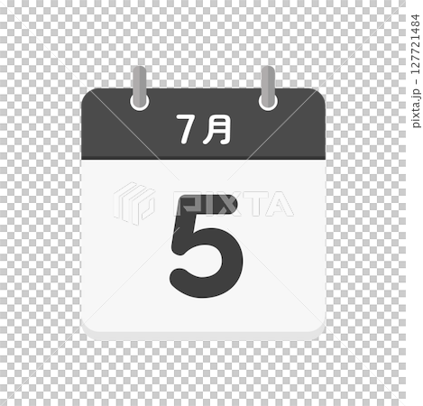7 月 5 日日曆圖示 - 日本日曆插圖素材，日期為 7/5 127721484