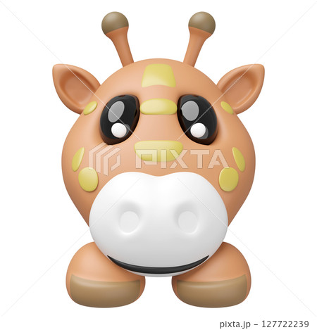 3d cute giraffe head icon with foot isolated. mascot, icon, character, logo cartoon style, 3d render illustration 3d cute giraffe head icon with foot isolated. mascot, icon, character, logo cartoon style, 3d render illustration 127722239