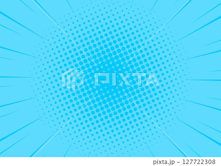 ハーフトーンのサンバーストの背景イラスト素材　集中線　halftone sunburst backg 127722308