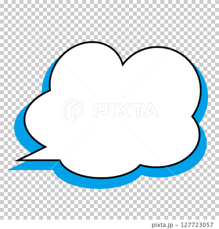 シンプルな吹き出しのイラスト　もこもこ 127723057