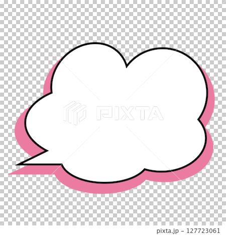 シンプルな吹き出しのイラスト　もこもこ 127723061