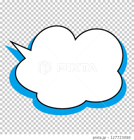 シンプルな吹き出しのイラスト　もこもこ 127723080