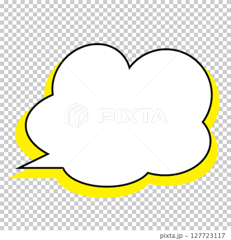 シンプルな吹き出しのイラスト　もこもこ 127723117
