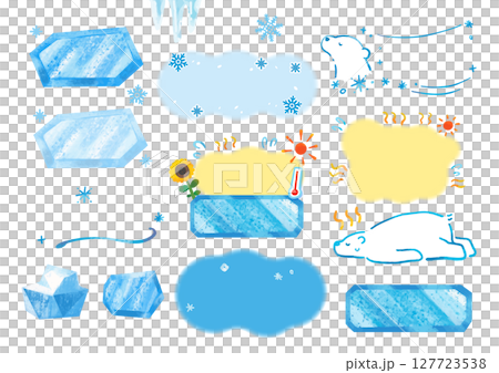 中暑、夏季疲勞和感冒的可愛手繪對話框（無文字） 127723538