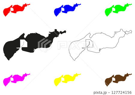 North Barrackpur city (Republic of India, State of West Bengal) map vector illustration, scribble sketch North Barrackpur map 127724156