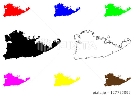 Balikpapan city (Republic of Indonesia, Region Kalimantan) map vector illustration, scribble sketch Balikpapan map 127725093