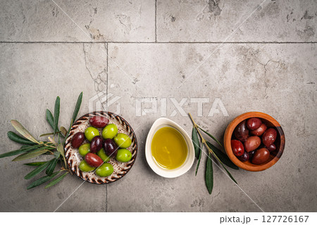 Green and black olives Green and black olives 127726167