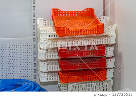 Stacked Plastic Crates Stacked Plastic Crates 127726515