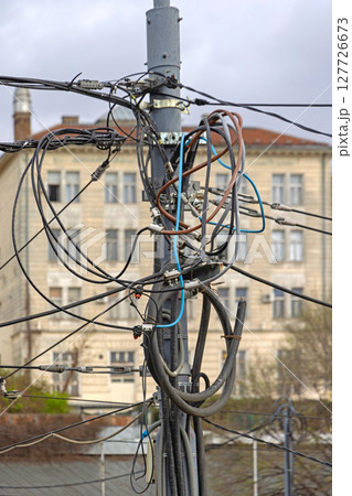 Utility Pole Messy Wires Utility Pole Messy Wires 127726673