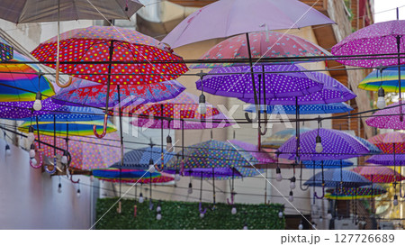 Parasols Umbrella Over Street 127726689