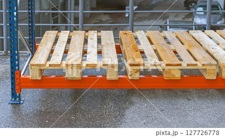 Empty Pallets Warehouse Shelf 127726778