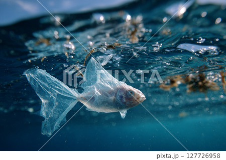 Plastic Wrapped Fish 127726958
