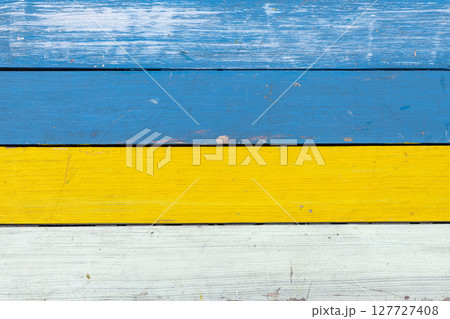 Abstract background of colorful wooden planks 127727408