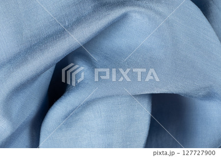 Soft Blue Stretch Fabric Polyester and Elastane Macro. 127727900