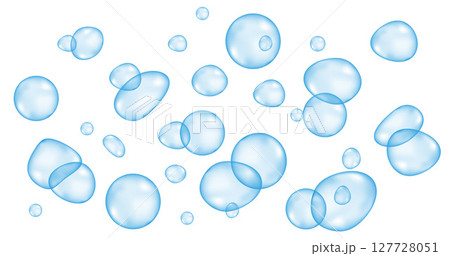 Micellar water, blue air bubble background. 127728051
