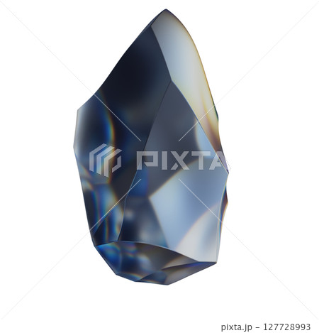 Close-Up of a Colorful Crystal With a Smooth, Multi-Faceted Design 127728993