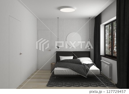 residential interior visualization, 3D illustration, cg residential interior visualization, 3D illustration, cg 127729457