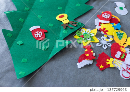 Christmas tree educational toy, Cognitive skills, Montessori activity.  127729968