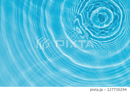 drops on water with circles on a blue background 127730294