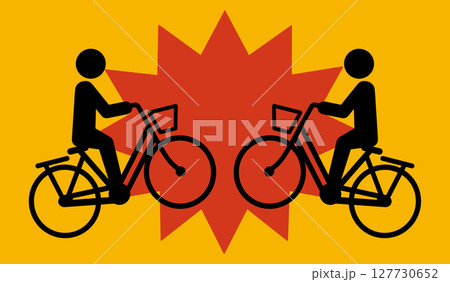 自転車の衝突事故イメージ「AI生成画像」 127730652