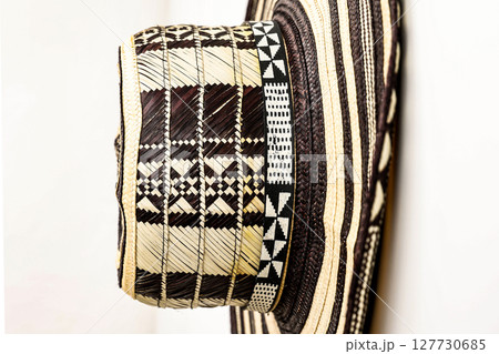 Traditional hat from Colombia called Sombrero vueltiao. Colombian concept. Colombian culture concept. Background Traditional hat from Colombia called Sombrero vueltiao. Colombian concept. Colombian culture concept. Background 127730685