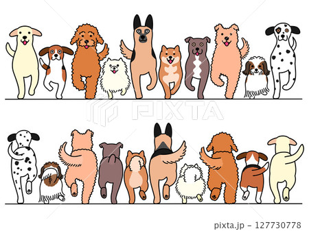 かわいい犬のボーダーセット 127730778