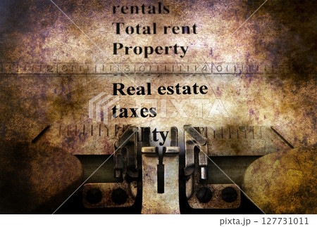 Real estate tax grunge concept 127731011