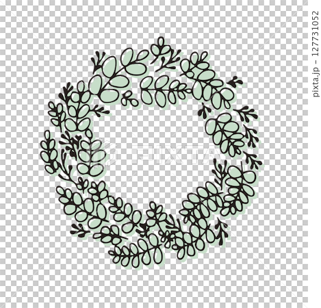 Eucalyptus wreath, classic style illustration 127731052