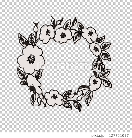 A wreath of bank roses, a classic illustration 127731057