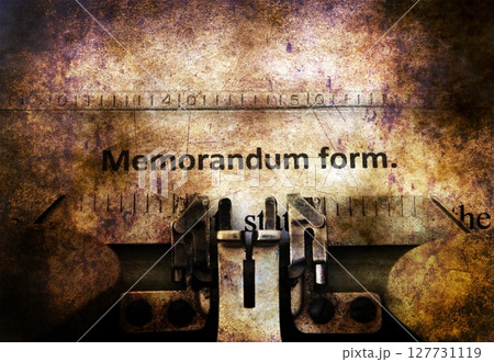 Memorandum form on vintage typewriter 127731119